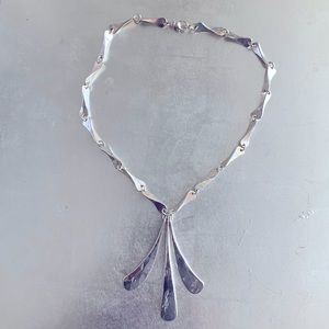 Robert Lee Morris Curved Forged Sterling Silver Necklace.